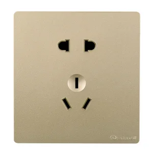 FEIDIAO/飞雕 联体二三插座 L910ABL-A 1位5孔 10A 香槟金 1个