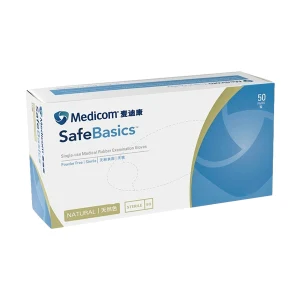 MEDICOM/麦迪康 一次性灭菌乳胶检查手套 1110B S码 无粉灭菌 5.5g±0.2 1盒