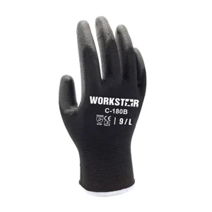 WONDERGRIP/多给力 PU涂层工作手套 C-180B L 黑色 1副
